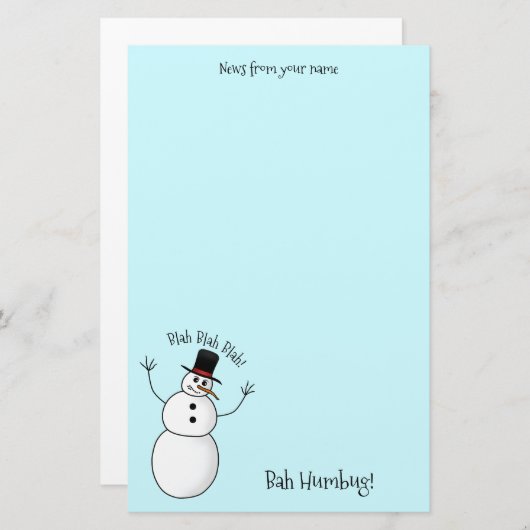 Extreem onbeleefde sneeuwman briefpapier (Voorkant / Achterkant)