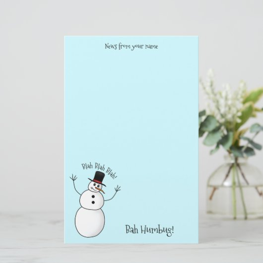 Extreem onbeleefde sneeuwman briefpapier (Staand voorkant)