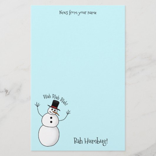 Extreem onbeleefde sneeuwman briefpapier (Voorkant)