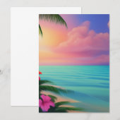 Extreem realistisch afgelegen tropisch strand, met bedankkaart (Voorkant / Achterkant)