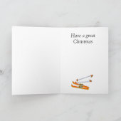 Extreem skiën, kerstmis Blassings Feestdagen Kaart (Binnen)