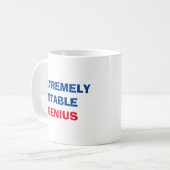 Extreem stabiele Genius Donald Trump Funny Quote Koffiemok (Voorkant links)