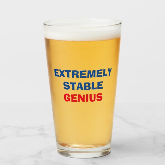 Extreem stabiele Genius Funny Trump Quote Pint Glas (Voorkant gevuld)