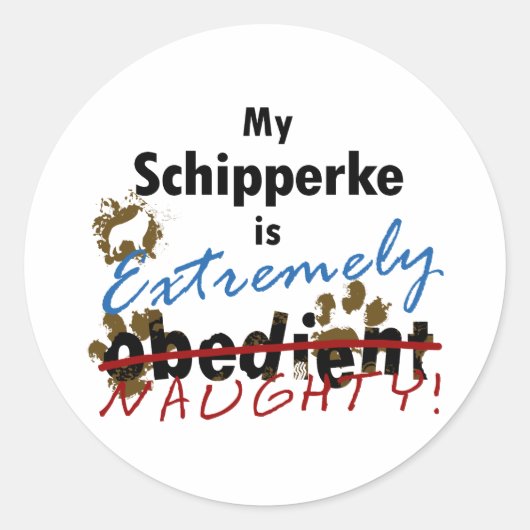 Extreem stout Schipperke Ronde Sticker (Voorkant)