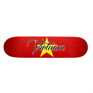 Extreem Vietnam met vlag Yellow Star-ontwerp Persoonlijk Skateboard