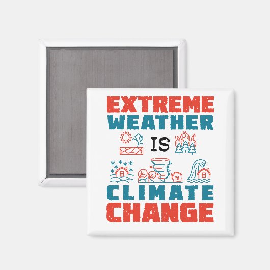 Extreem weer is klimaatverandering magneet (Voorkant / Achterkant)