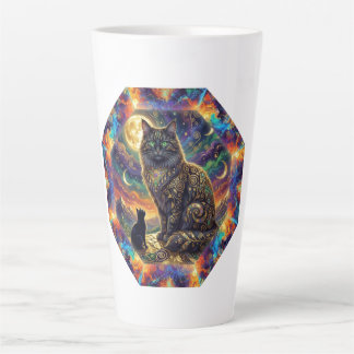 Extrem fantasiebeeld van 2 katten in sciencefictio latte mok