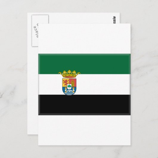 Extremadura (Spanje) vlag Briefkaart (Voorkant / Achterkant)