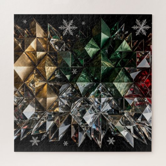 Extreme 3D-mozaïek kerstboom abstract Legpuzzel (Horizontaal)
