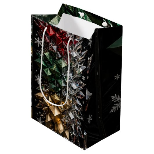 Extreme 3D Mozaïek Kerstboom Abstract  Medium Cadeauzakje (Voorkant Gekanteld)
