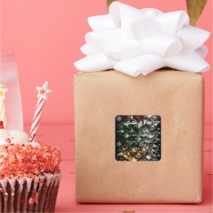 Extreme 3D-mozaïek kerstboom abstract Vierkante Sticker