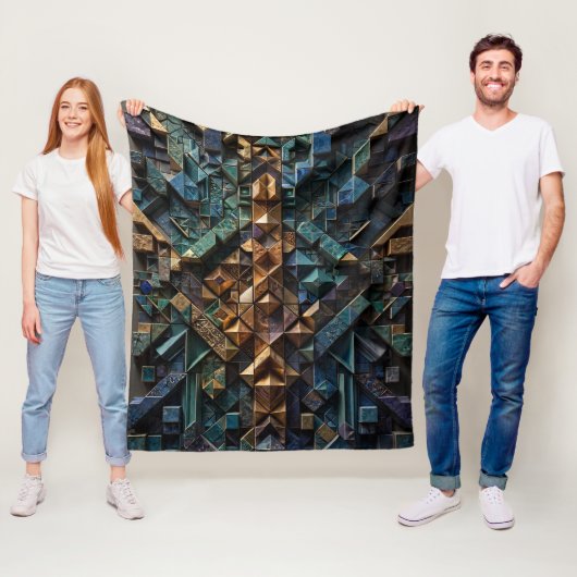Extreme 3D Verticale Mozaïek Fleece Deken (In situ)