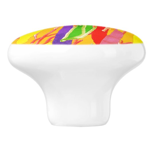 EXTREME ABSTRACTE FANTASIE KUNST KERAMISCHE KNOP (Zijkant)