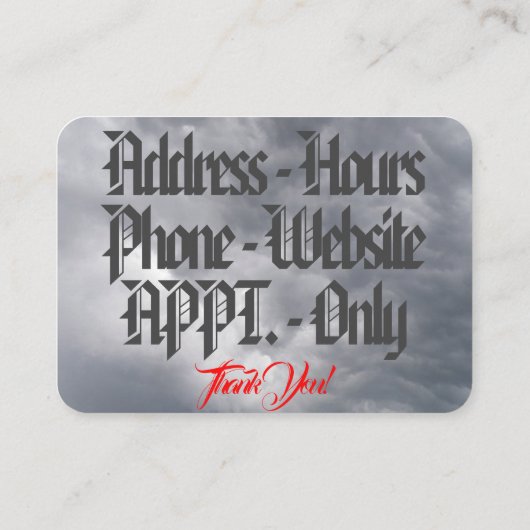 Extreme auto's visitekaartje (Achterkant)