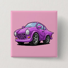 Extreme Bent Purple Auto Artwork  Vierkante Button 5,1 Cm