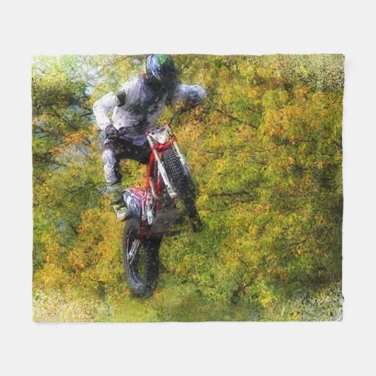 Extreme Biker - Dirt Bike Rider Fleece Deken (Voorkant (Horizontaal))