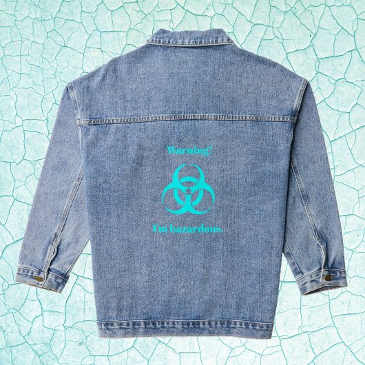 Extreme Blue Biohazard Waarschuwing Denim Jacket