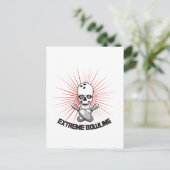 Extreme Bowling Skull & Cross Pins Briefkaart (Staand voorkant)