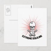 Extreme Bowling Skull & Cross Pins Briefkaart (Voorkant / Achterkant)