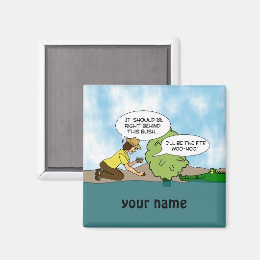 Extreme Cache Geocaching Cartoon Aangepaste naam Magneet (Voorkant / Achterkant)