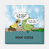 Extreme Cache Geocaching Cartoon Aangepaste naam Magneet (Voorkant)