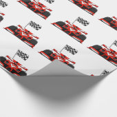 extreme cartoon van raceauto |Kies achtergrondkleu Cadeaupapier (Hoek)