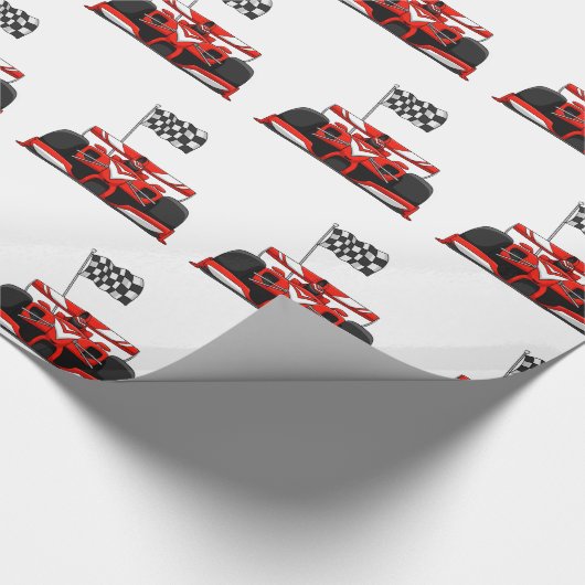 extreme cartoon van raceauto |Kies achtergrondkleu Cadeaupapier (Hoek)