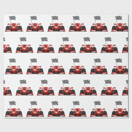 extreme cartoon van raceauto |Kies achtergrondkleu Cadeaupapier (Vlak)