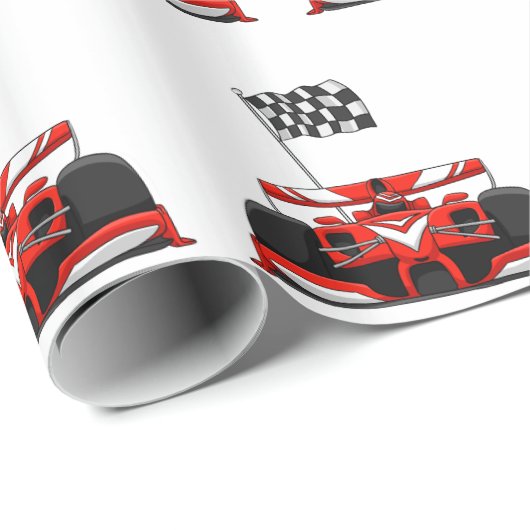 extreme cartoon van raceauto |Kies achtergrondkleu Cadeaupapier (Rol Hoek)