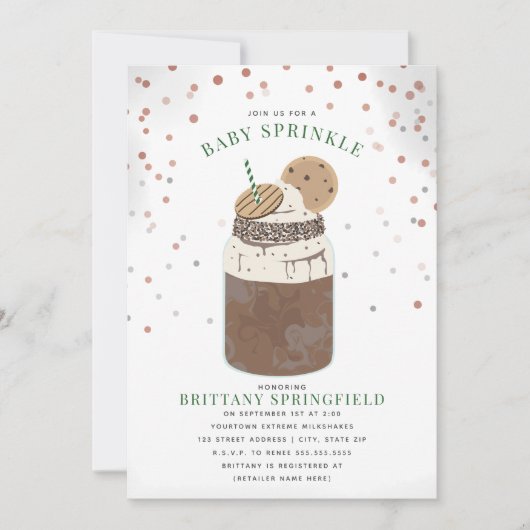 Extreme Chocolate Milkshake Baby Sprinkle Kaart (Voorkant)
