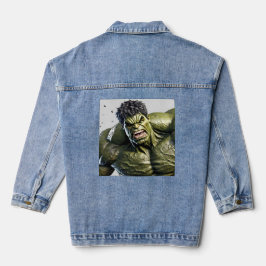 Extreme Close-Up of the Enraged Hulk Denim Jacket