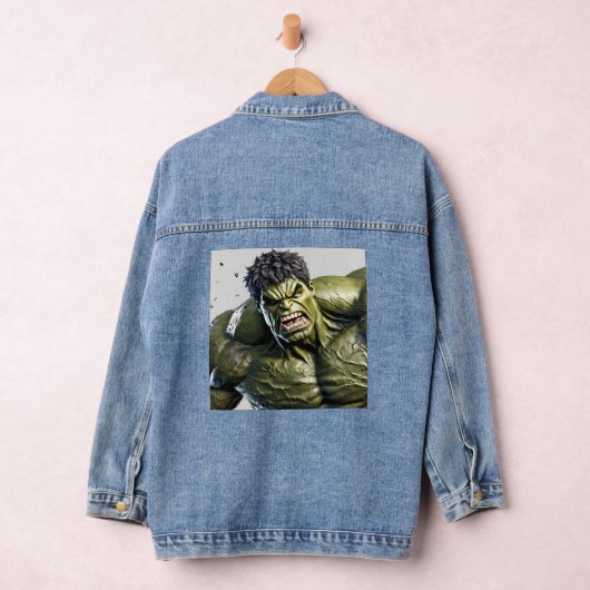 Extreme Close-Up of the Enraged Hulk Denim Jacket (Hangar)