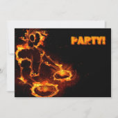 Extreme coole Flaming DJ party-uitnodiging. Kaart (Voorkant)