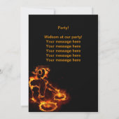 Extreme coole Flaming DJ party-uitnodiging. Kaart (Achterkant)