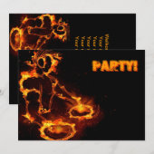 Extreme coole Flaming DJ party-uitnodiging. Kaart (Voorkant / Achterkant)