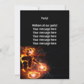 Extreme coole Flaming DJ party-uitnodiging. Kaart (Achterkant)