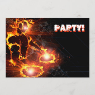 Extreme coole Flaming DJ party-uitnodiging. Kaart