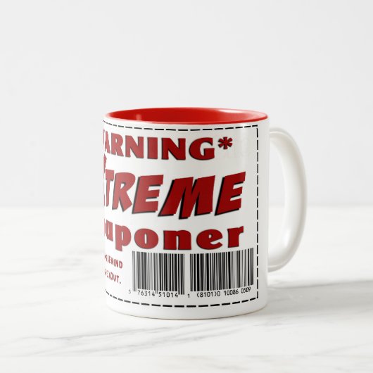 Extreme Couponer Tweekleurige Koffiemok (Voorkant rechts)