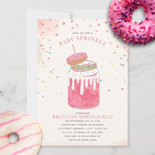 Extreme Crazy Milkshake Girl Baby Sprinkle Donut Kaart