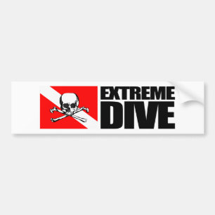 Extreme duik (schedel) bumpersticker