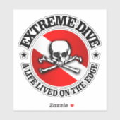 Extreme duik (schedel) sticker (Vel)