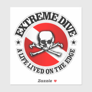 Extreme duik (schedel) sticker