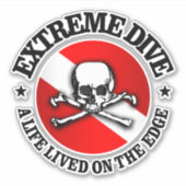 Extreme duik (schedel) sticker (Voorkant)