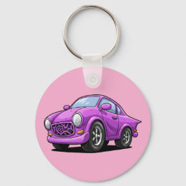 Extreme Gebogen Paarse Auto Kunstwerk Sleutelhanger