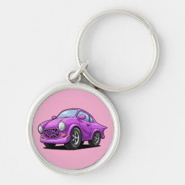 Extreme Gebogen Paarse Auto Kunstwerk Sleutelhanger
