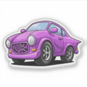 Extreme Gebogen Paarse Auto Kunstwerk Sticker (Voorkant)