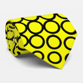 Extreme Halftone - Geel op zwart Stropdas (Opgerold)