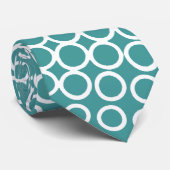 Extreme Halftone - Ocean Green op White Stropdas (Opgerold)