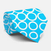 Extreme Halftone - Sky Blue op White Stropdas (Opgerold)