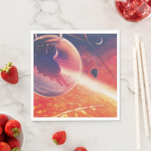 Extreme hete ballon boven een vulkanische hellelan servet